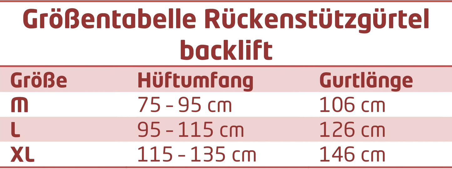 BACKLIFT RÜCKENSTÜTZGURT