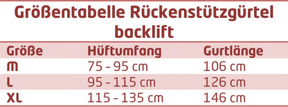 BACKLIFT RÜCKENSTÜTZGURT