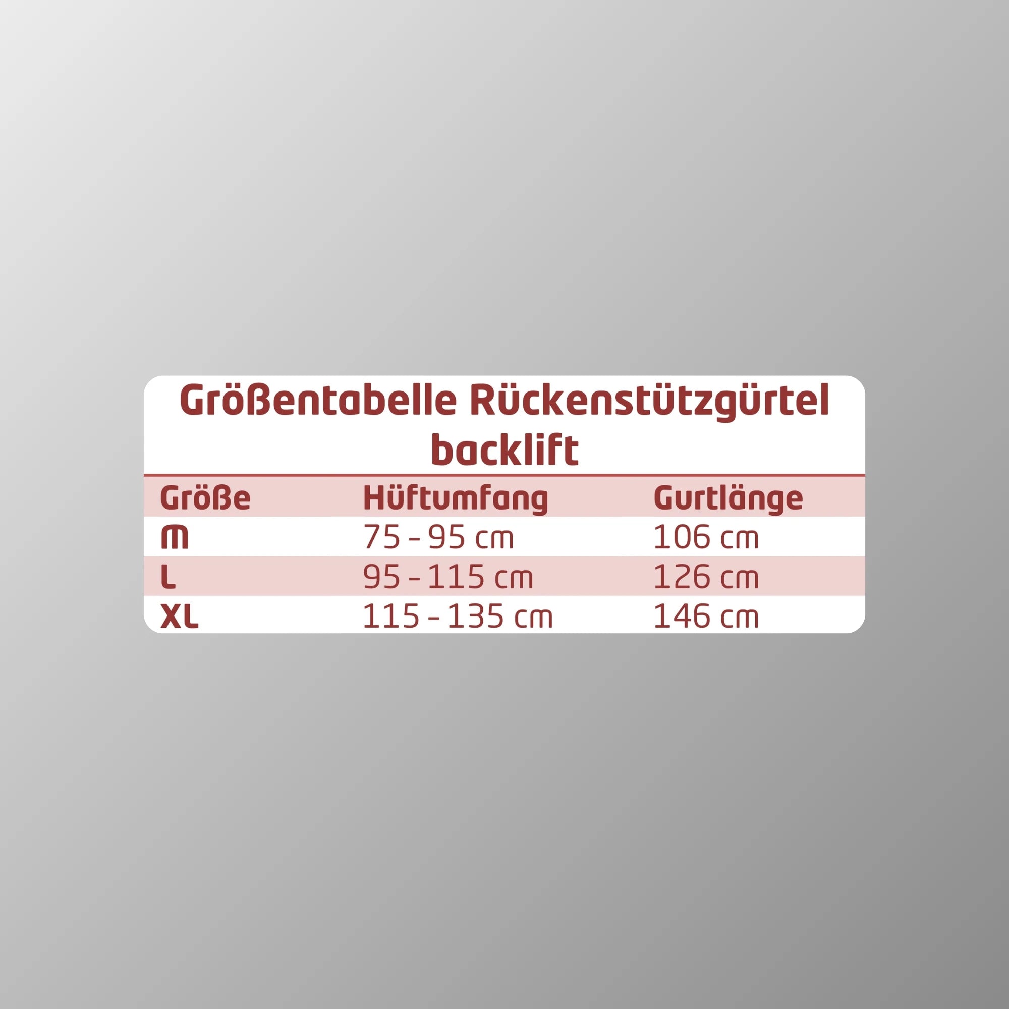 BACKLIFT RÜCKENSTÜTZGURT